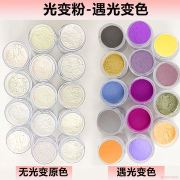 臺灣出貨12H🌈紫外線光變粉UV感光變色材料diy手工水晶滴膠閃粉注塑畫畫光變粉