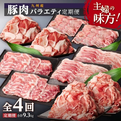 主婦の味方!九州産豚肉バラエティ定期便 (計4回)