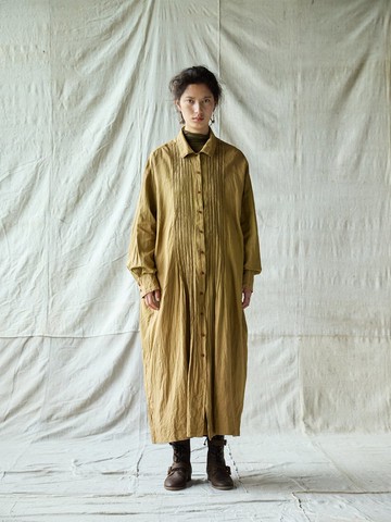 復古文青 / 棉麻純色連身裙 / 襯衫