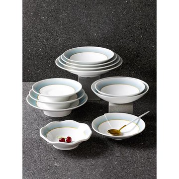 密胺餐具盤子深圓盤湯盤商用餐盤餐廳酒店仿瓷上湯菜盤炒菜專用盤