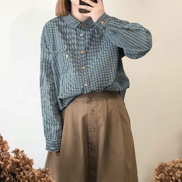 復古豎條紋襯衫052192