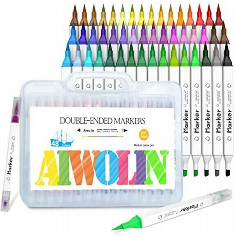 水性マーカー 48色 アートマーカー イラストマーカー 筆先 筆 太字 アートマーカーペン 子供 太細両端 ブレンダーペンイラストペン マー 通販 Lineポイント最大0 5 Get Lineショッピング