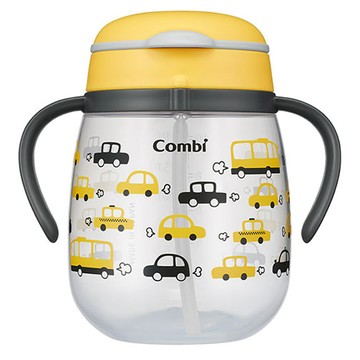 Combi 康貝 LakuMug 樂可杯第三階段吸管杯  活力車車 黃色  340ml  1個