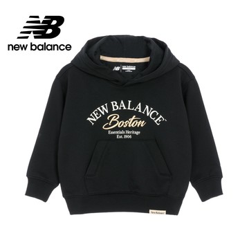 【New Balance】 NB 童裝連帽長袖衛衣_中性_黑色_7CF3E02WBK