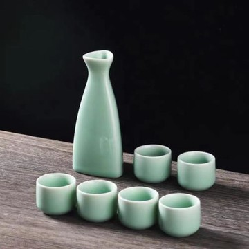 仿古日式燙酒壺家用陶瓷酒具套裝簡約分酒器白酒杯黃酒杯青酒具