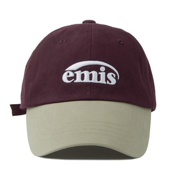 韓國 emis NEW LOGO MIX BALL CAP(RENEWAL) 韓製 新拼色棒球帽 酒紅BEIGEWINE