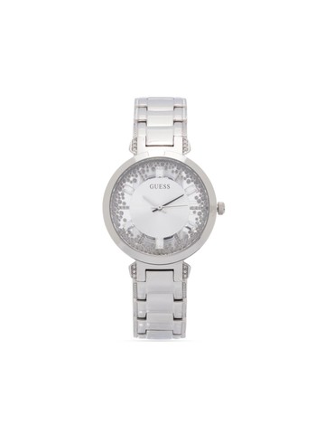 GUESS USA - stainless steel quartz 35mm - women - glass/stainless steel - One Size - Silver