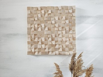 简约室内的天然木墙艺术瓦比萨比装饰