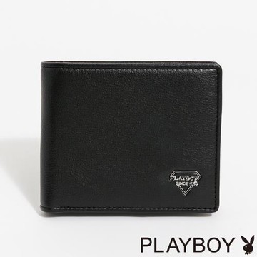 PLAYBOY - 短夾-附零錢袋  Refinement系列 - 黑色
