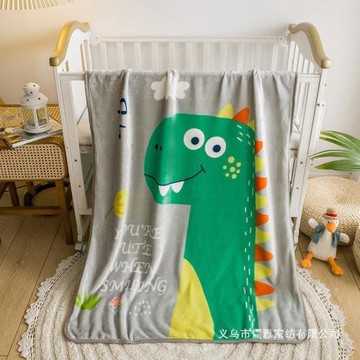 跨境兒童毛毯卡通珊瑚絨夏季單層薄款幼兒園蓋毯法蘭絨禮品毯