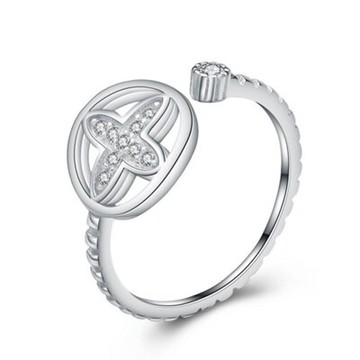 現貨+預購 925純銀戒指鑲鑽銀飾-時尚典雅星星七夕情人節生日禮物女配件73an25【獨家進口】【米蘭精品】