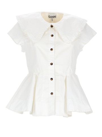 ganni ruffle shirt