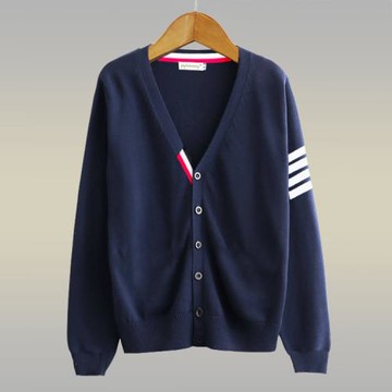 厚款V領針織開衫男女同款情侶裝長袖毛衣外套外穿毛線衣青少年潮