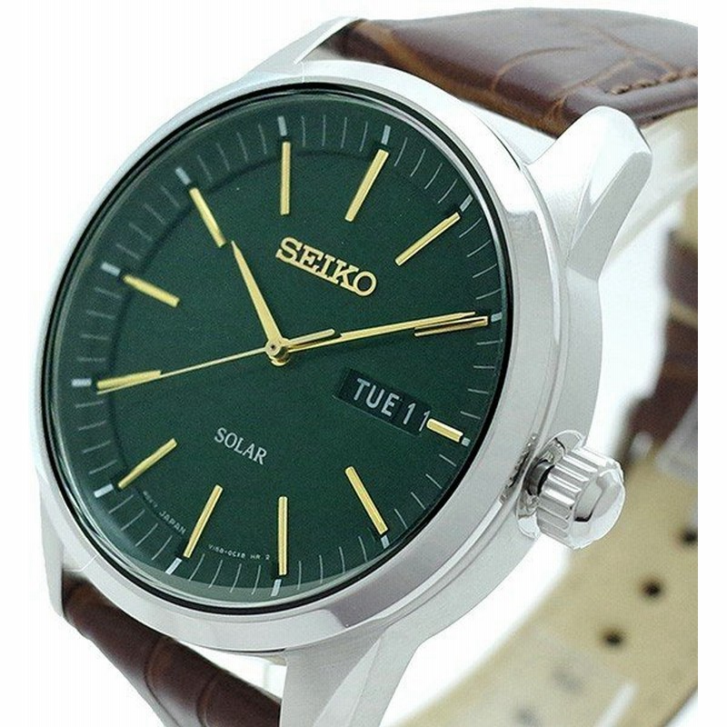 腕時計 メンズ腕時計 セイコー Seiko 腕時計 メンズ Sne529p1 Seiko Solar クォーツ グリーン ブラウン ステンレス ケース レザー ベルト 通販 Lineポイント最大0 5 Get Lineショッピング