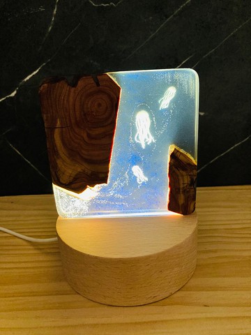 龍柏木水母LED小夜燈