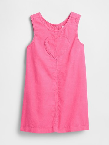 女幼童裝 純棉圓領無袖牛仔洋裝-粉紅色