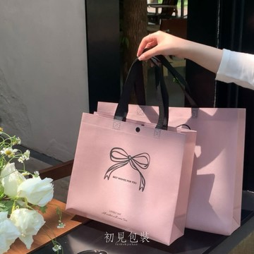 【台灣出貨】手提袋 蝴蝶結不織布手提袋 不織布提袋 禮品袋 購物袋 提袋 環保袋 服飾袋 無紡布袋子