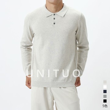 老錢風男裝高級感翻領polo針織衫毛衣男式秋冬休閑百搭長袖上衣男鑫弘-衣錦男裝