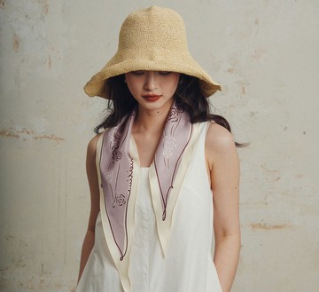 【山茶花】法式復古/焦糖橘/香芋紫/菱形三角巾