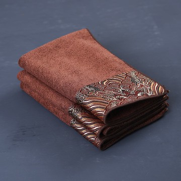 復古中式云錦茶巾加厚大號吸水茶席茶桌抹布功夫茶道茶幾專用毛巾