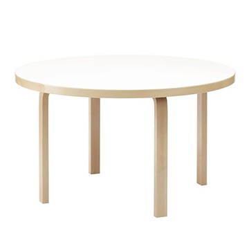 Aalto Table 91 圓桌（白色桌面、Ø 125 公分）