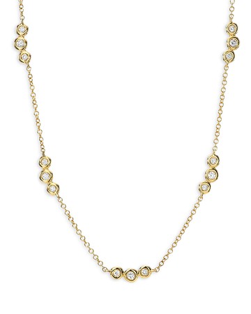 Zoe Lev 14K Yellow Gold Diamond Bezel Trio Collar Necklace, 14-16