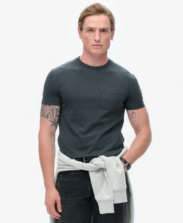 Superdry Men's Men's Essential Washed Pocket T-Shirt Black / Washed Black - Size: M