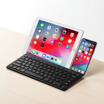 山業SANWA藍牙鍵盤IOS/Win/安卓多設備切換附隱藏支架GSKBBT28BK