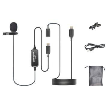 CKMOVA 全向電容式領夾式麥克風 Lightning連接 適用於iOS設備 直播採訪會議皆宜  LCM6L  黑色