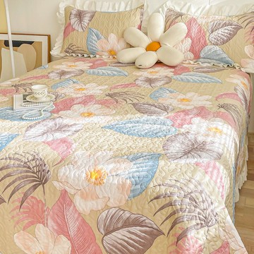 純棉榻榻米床蓋三件套四季通用新款夾棉全棉床單件床鋪蓋炕蓋