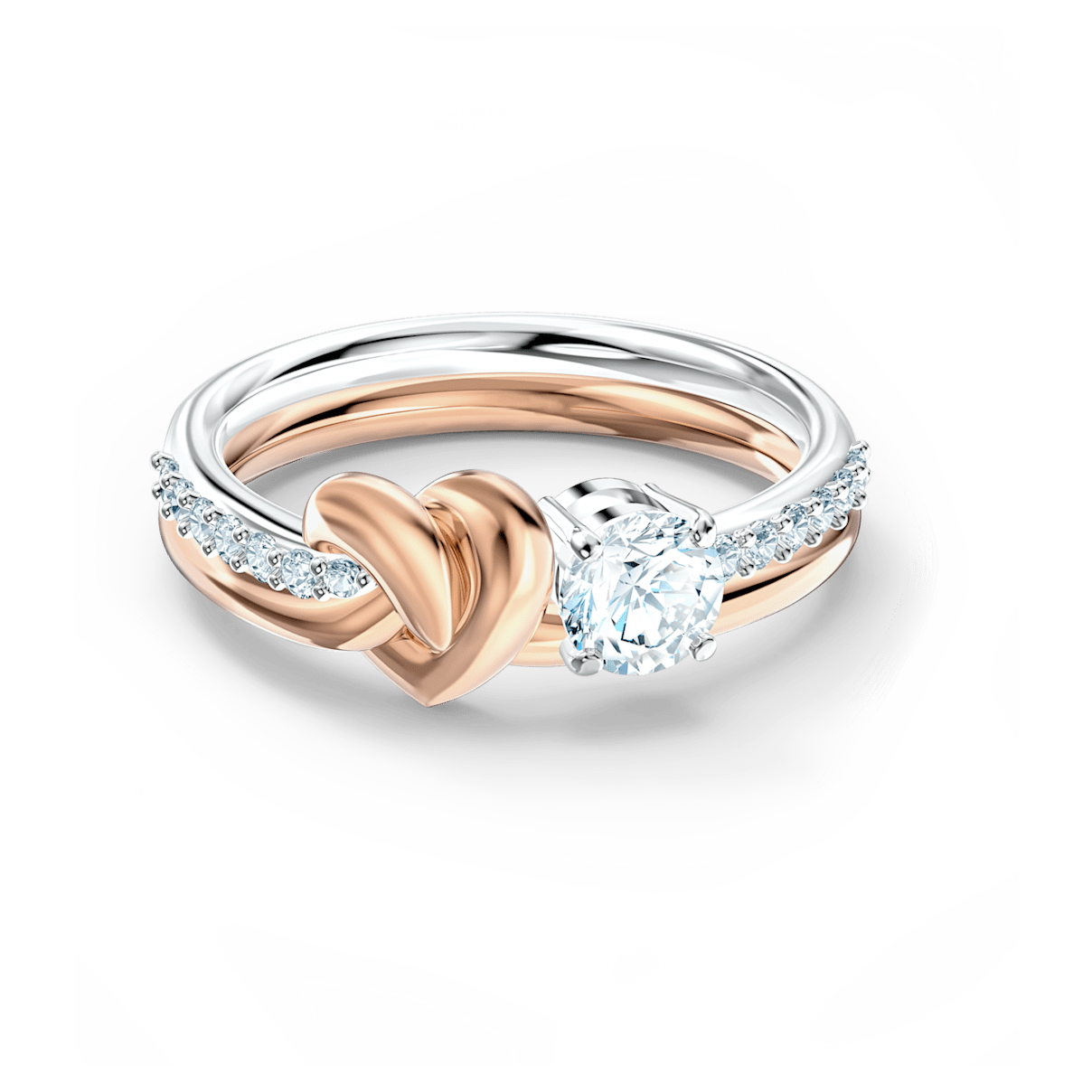 Swarovski Lifelong Heart 戒指, 心形, 白色, 多種金屬潤飾