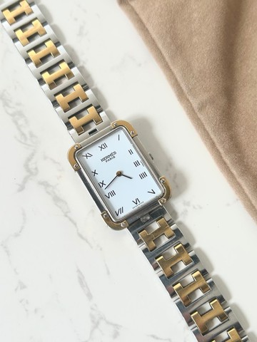 絕版古董錶 Hermes Croisiere二手男女裝金屬錶帶 手錶 腕錶 中古