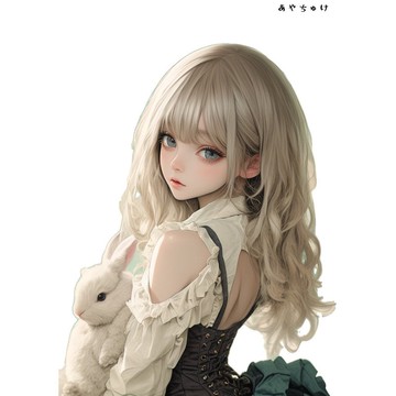 【3 月新品 2】07-095-0246 人物貼紙 動物與少女蕾絲