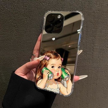 ✨iPhone手機殼✨嘟嘴小女孩適用蘋果17Promax手機殼iPhone16/15簡約14/13鏡面12新