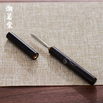 星選⭐手工紫光檀實木茶刀撬茶器茶針普洱茶餅專用茶錐開茶工具茶道配件