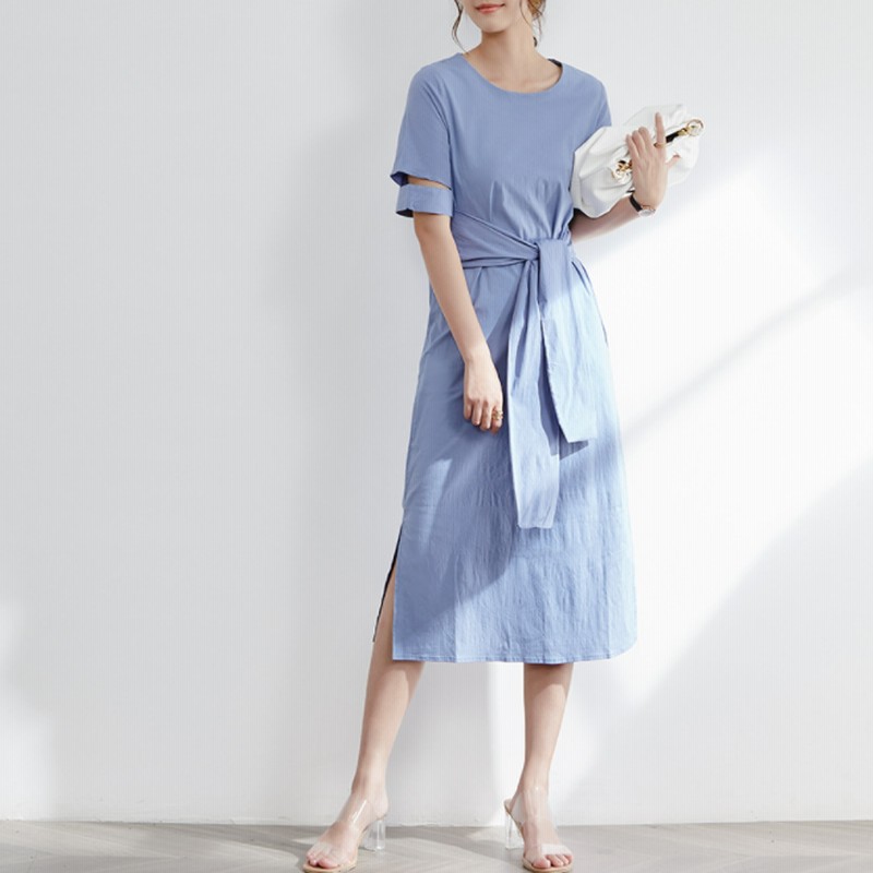 人気上昇中 無地 シンプル ウエスト絞り 体型カバー ワンピース A591 通販 Lineポイント最大10 0 Get Lineショッピング