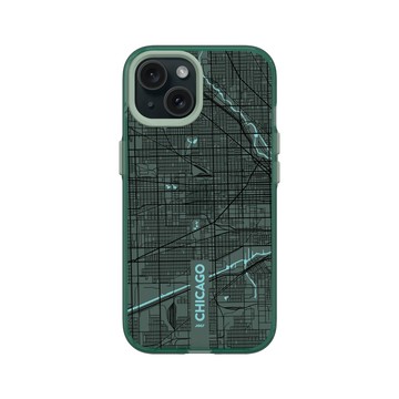 iPhone 15 Clear 憂墨綠 - JOCR - Chicago (Black Logo)