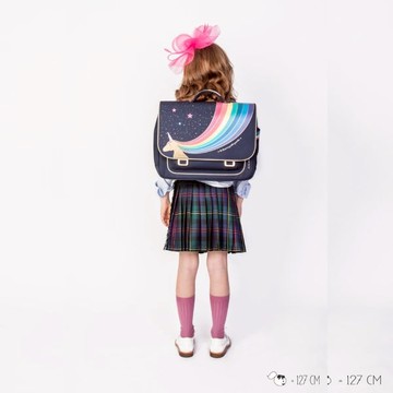 比利時Jeune Premier 經典皇家磁扣橫式書包 彩虹獨角獸 大童