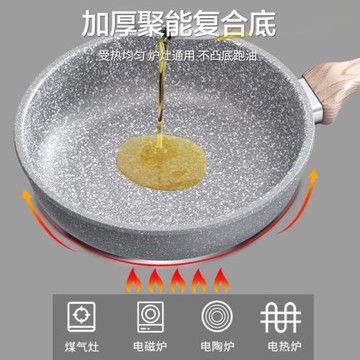 麥飯石紋煎鍋平底鍋不粘鍋家用多功能烙餅電磁爐燃氣通用煎蛋牛排