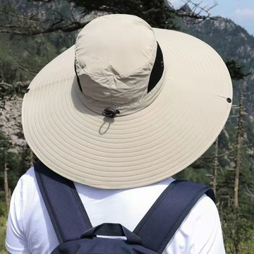 限時優惠 休閒漁夫遮陽帽 帽子男遮陽帽戶外太陽帽遮臉防曬帽夏季釣魚帽大帽檐漁夫帽透氣帽