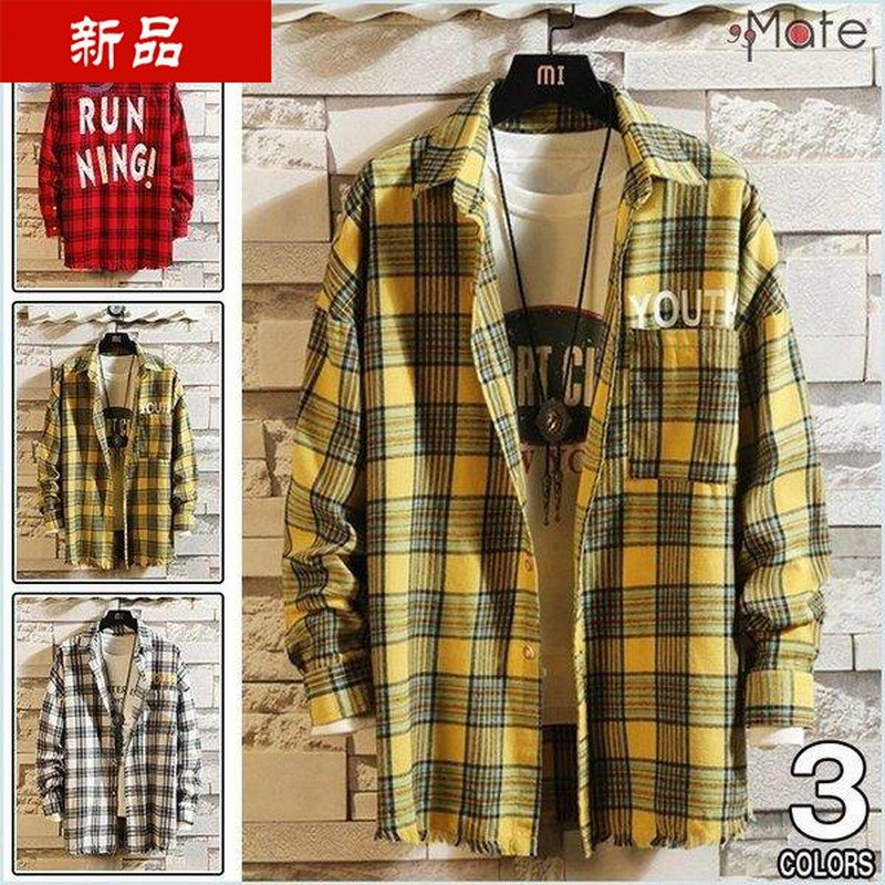 ネルシャツメンズロングシャツ新品 長袖シャツトップスカジュアルシャツチェック柄シャツコート英字柄大きいサイズ 通販 Lineポイント最大0 5 Get Lineショッピング