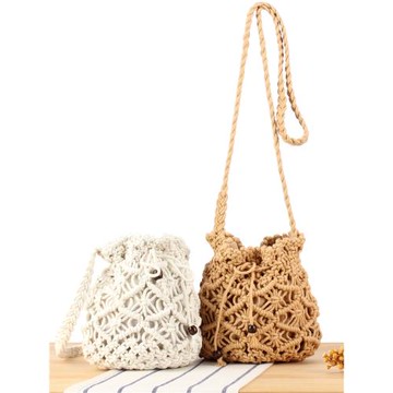 店長推薦新款手工棉線復古民族風編織包森女斜挎包沙灘度假女士包