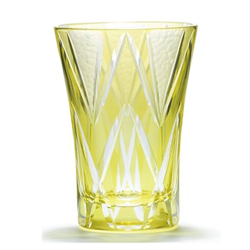 【任2件95折】收藏款｜田島硝子 石目星重紋啤酒杯 江戸切子 玻璃杯 清黃色 傳統工藝 日本原裝 最佳禮物 伴手禮推薦 TK21-002-1Y 熱賣中!