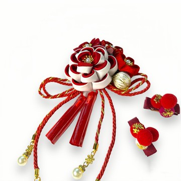 和服大蝴蝶頭飾つまみ細工 髪飾り 和装 成人式