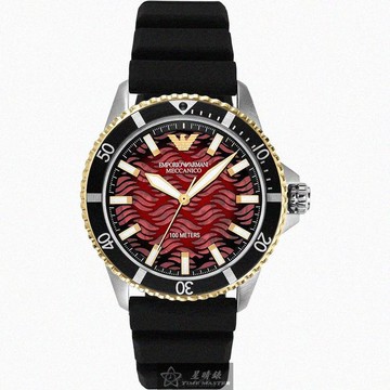 ARMANI手錶，編號AR00053，42mm黑金色錶殼，深黑色錶帶款_廠商直送