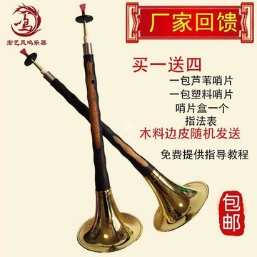 【臺灣出貨】鳳鳴黑檀木花梨木烏木嗩吶樂器D調初學者全套民族吹奏樂器