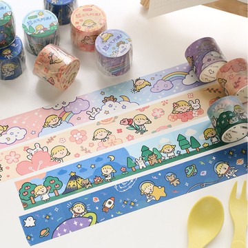 🍋檸檬青🍋新款現貨超元氣阿滿系列超可愛卡通紙膠帶4款3cm*3m貼紙手帳裝飾素材