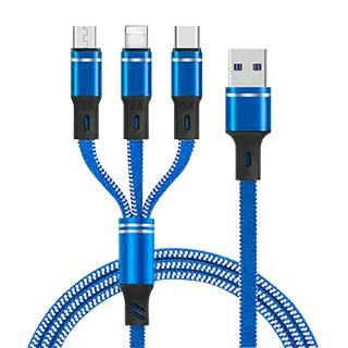 HANLIN 【南紡購物中心】 -USB31A 三合一金屬織布快充線 5A