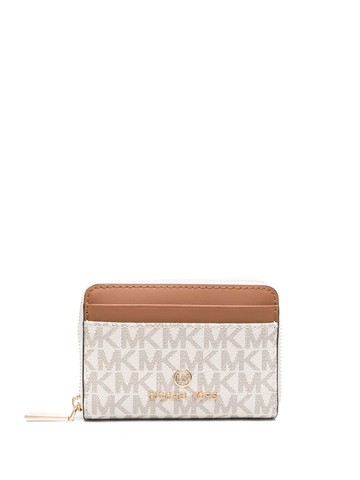 Michael Michael Kors - monogram-pattern leather cardholder - women - Calf Leather - One Size - White