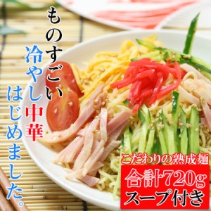 製麺所直送！熟成「完全生麺」冷やし中華 たっぷり７２０g 冷やし中華スープ付き ポスト投函